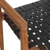 DINING ARMCHAIR WITH LEATER SEAT TEAKWOOD